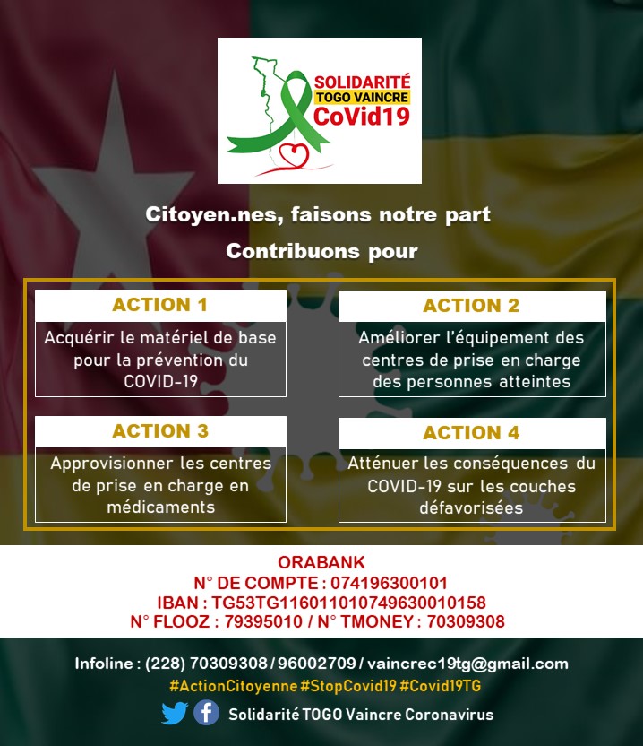 Ocean's News - Solidarité Togo vaincre Covid-19 lance un appel à contribution à un « Fonds national citoyen »