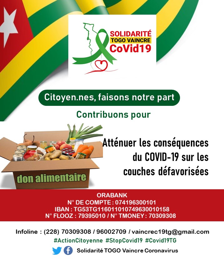 Ocean's News - Solidarité Togo vaincre Covid-19 lance un appel à contribution à un « Fonds national citoyen »